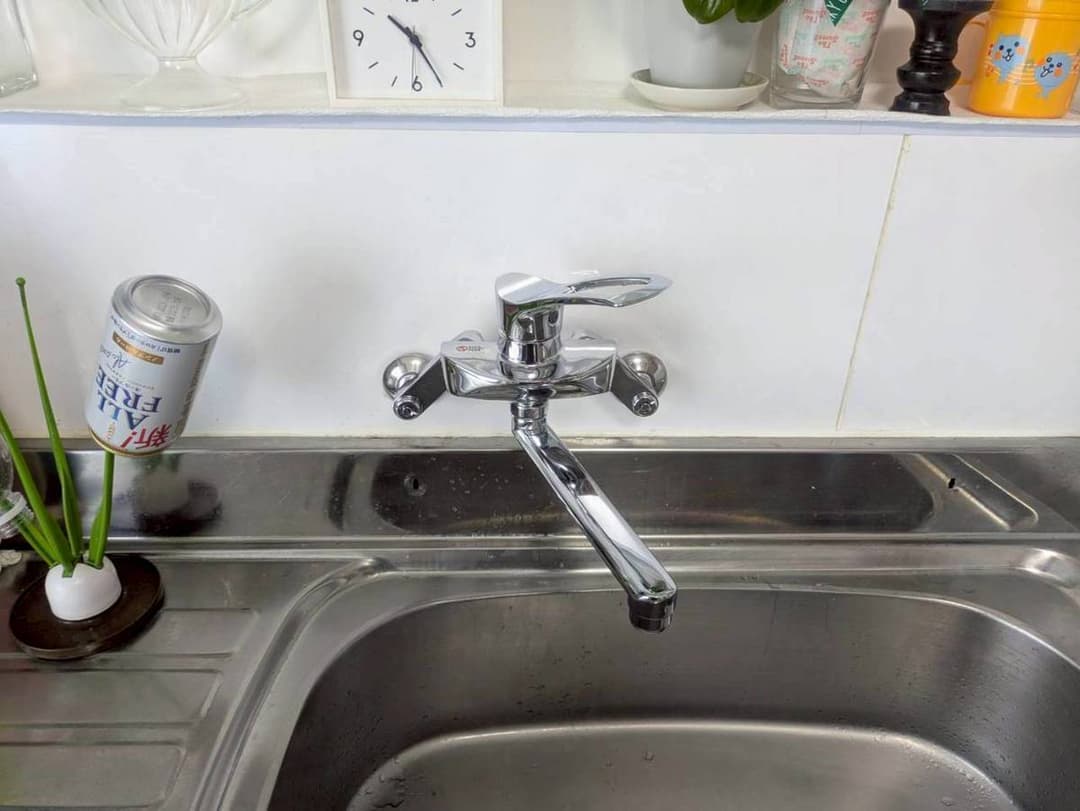 壁付シングルレバー混合水栓取り替え工事 after